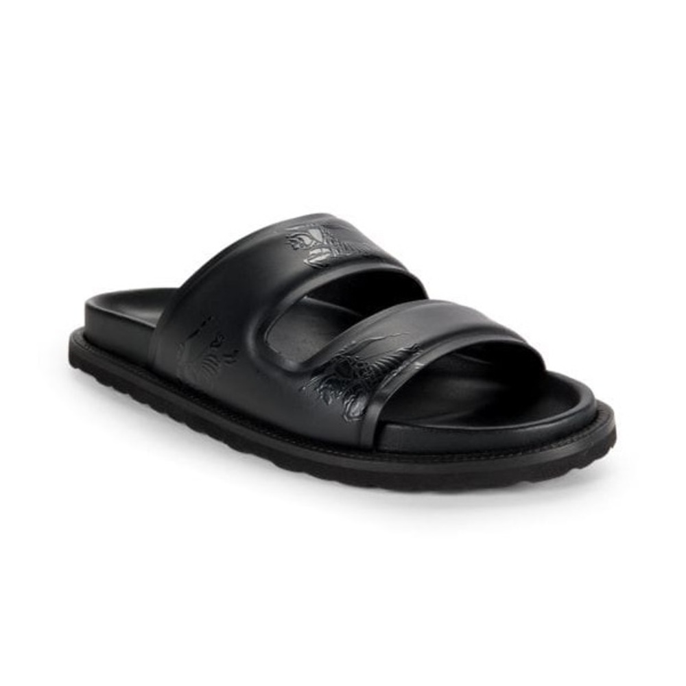 New Burberry Black Leather Mens sandals Size Size 40.5 US 7.5 with box, dustbag